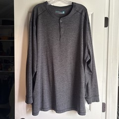 Roundtree And Yorke Performance Charcoal Gray Henley 4XT