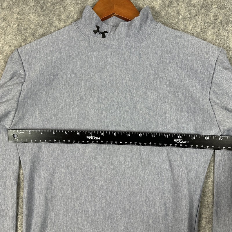 Under Armour Base Layer Compression Shirt Mens M Gray Warm Mock Neck Sports gallery