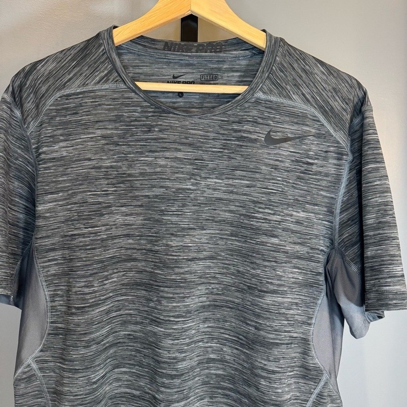 Nike Pro DriFit Hypercool Max Fitted Gray Compression Shirt Men's Large dri fit gallery