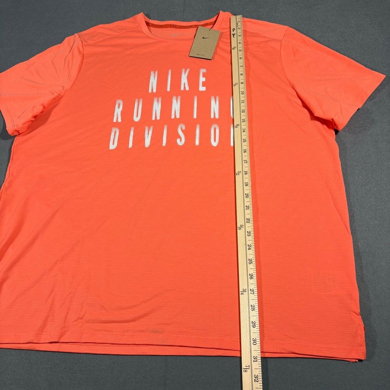 Nike Rise 365 Running Division Mens Dry-FIT Short Sleeve Running Top Orange XXL gallery