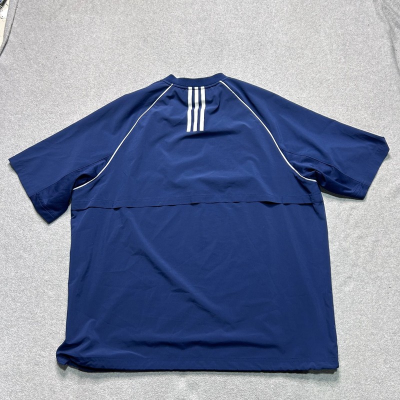 Adidas 1/4 Zip Coaches Pullover Mens Large Navy Blue Performance Short Sleeve gallery