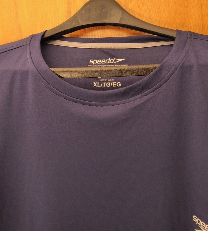 Speedo Swim T-Shirt Men's XLarge Navy Short Sleeve NWT Speedo Authentics gallery