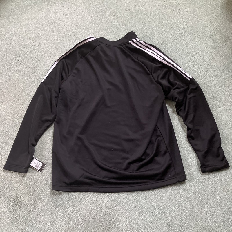 NWT Adidas Men's Black 1/4 Zip Pullover French Terry 3 Stripe UPF 50 Size XL gallery