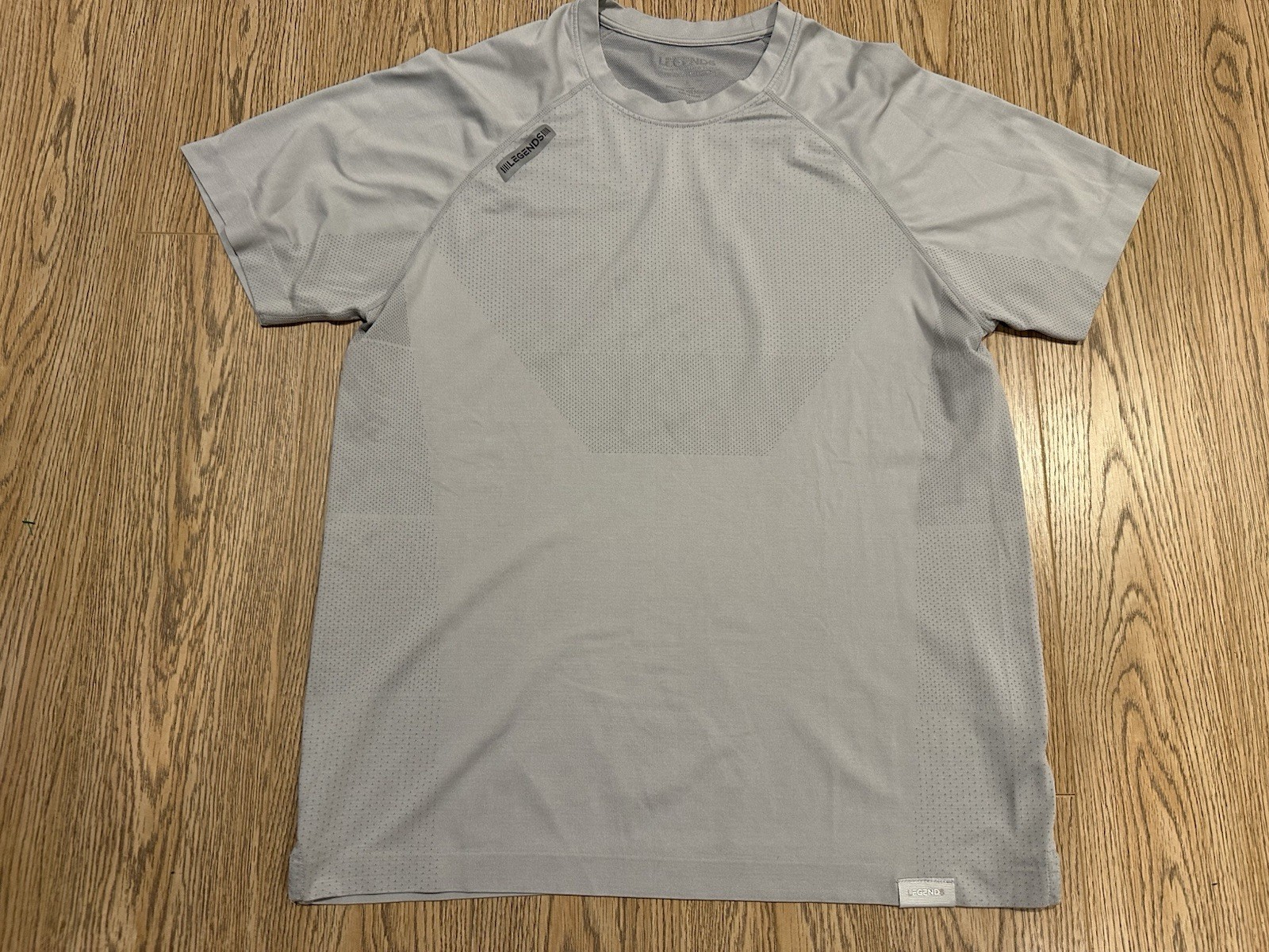 Men's Legends Short Sleeve Shirt Gym Running Yoga Enzo Tee T Shirt Gray Large L gallery