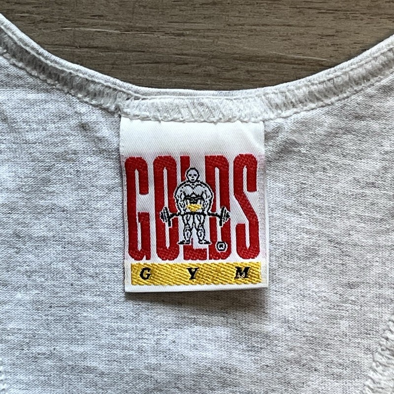 Vtg 90s Gold’s Gym Bradenton FL Tank Top SINGLE STITCH 100% Cotton Grey Green XL gallery