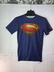 Under Armour Compression Shirt Mens Medium Blue Superman Alter Ego Man Of Steel