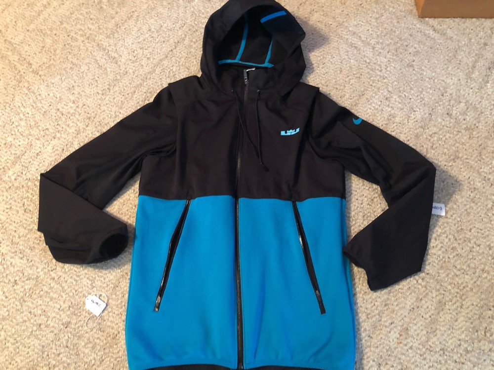 Lebron James Nike Elite Jacket Winterized 2015 Size Small S Hooded Black Blue