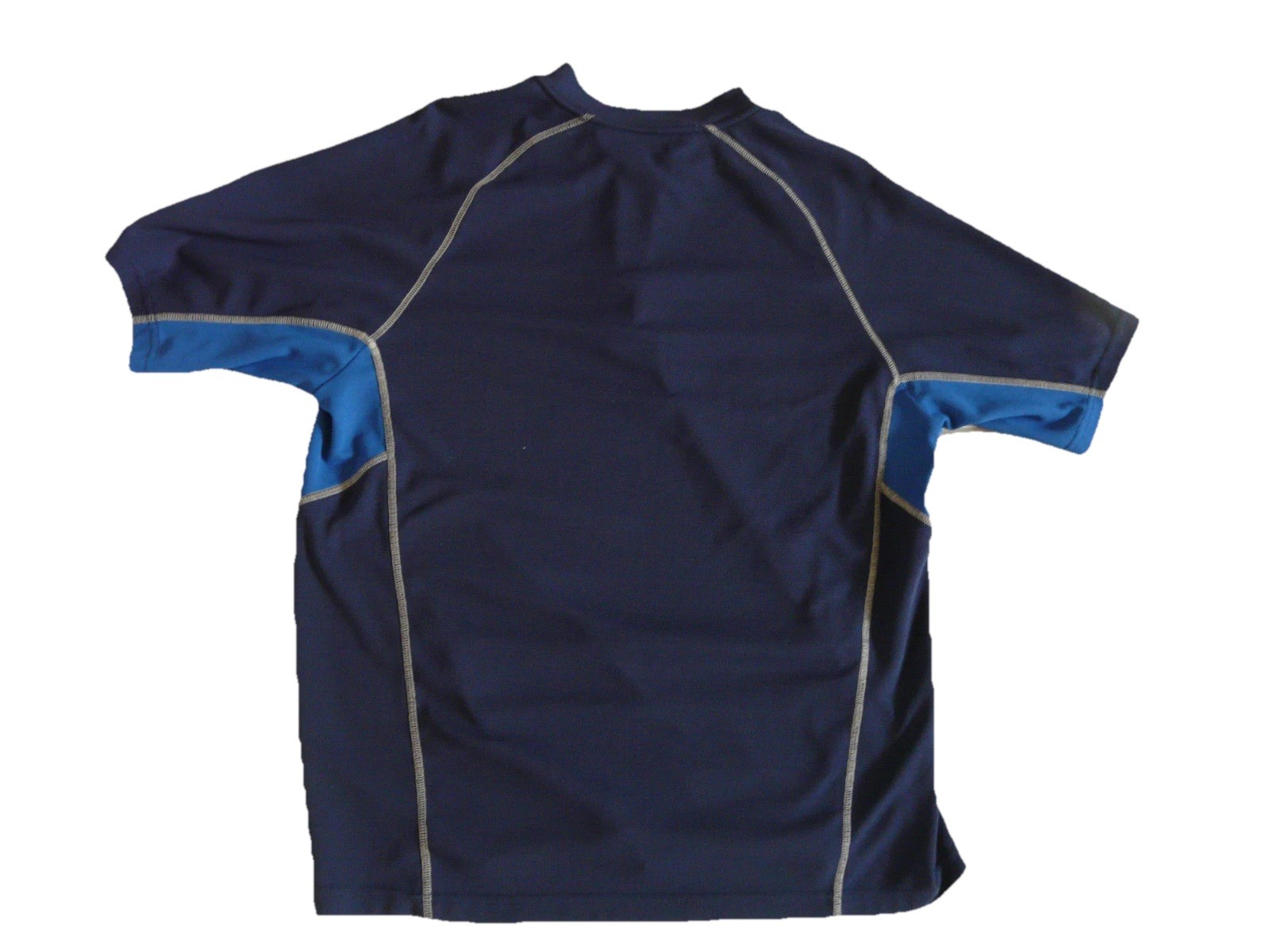 MEN'S CHAMPION ATHLETIC SHIRT SIZE L Two Toned Blue Short Sleeves 46” Chest gallery
