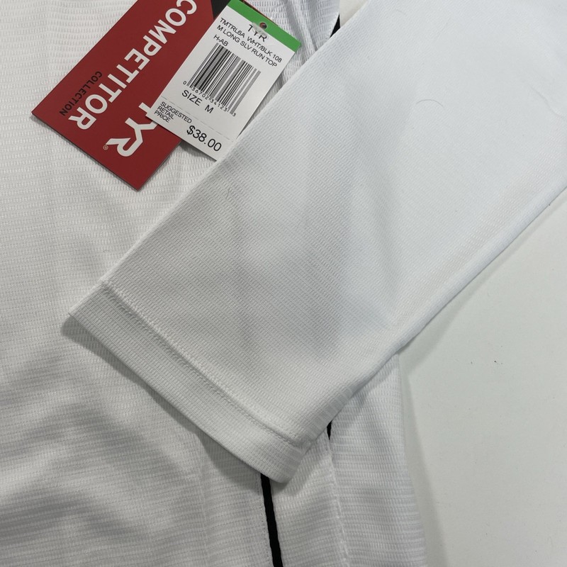 NWT TYR Competitor Collection Men’s White Running Top Long Sleeves Shirt gallery
