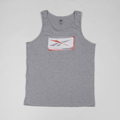 Reebok Men Graphic Tank Gray Size 2XL