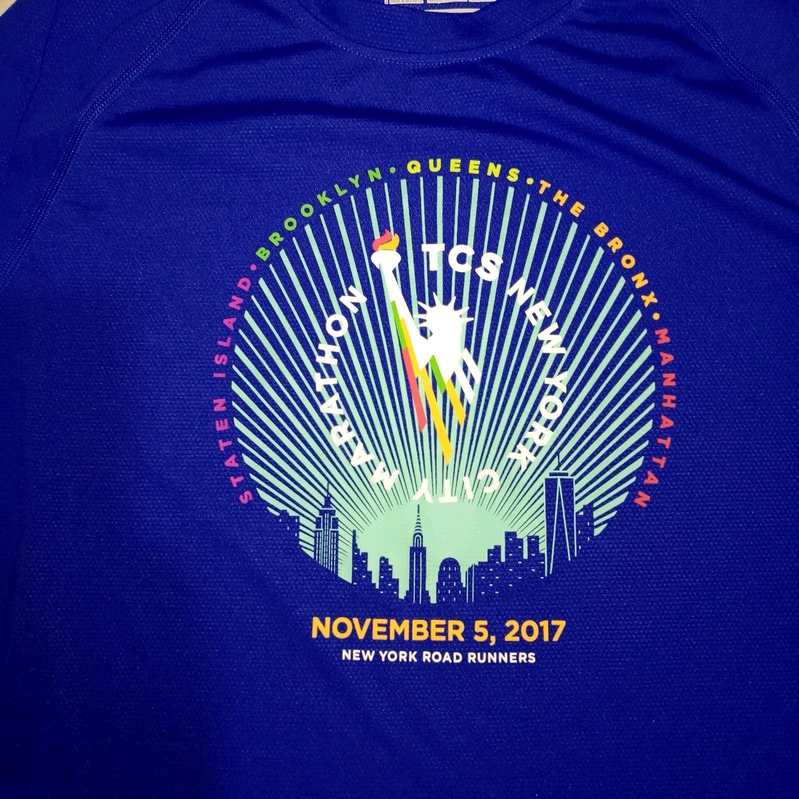 Official 2017 NYCM New Balance Long Sleeve Running Shirt-Manhattan Bridge Design gallery
