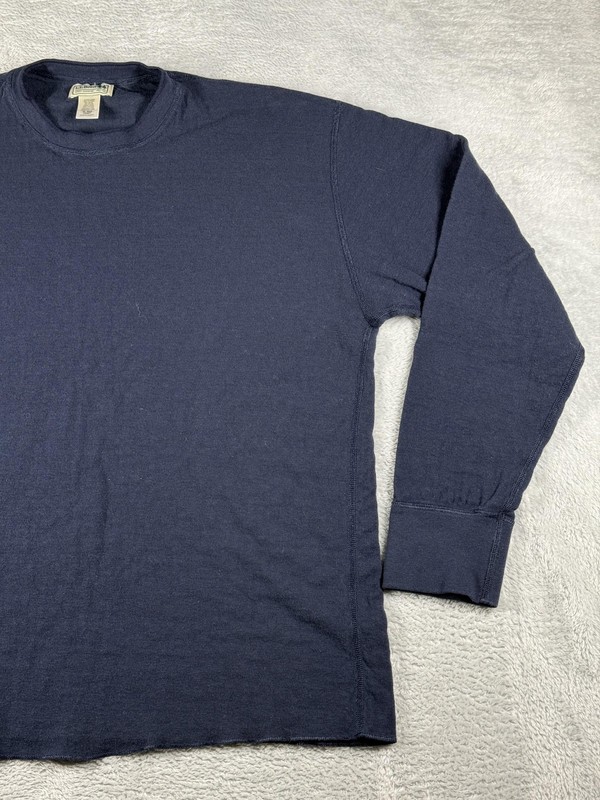 LL Bean Shirt Mens XL Blue River Driver Two Double Layer Thermal Base Wool Blend gallery