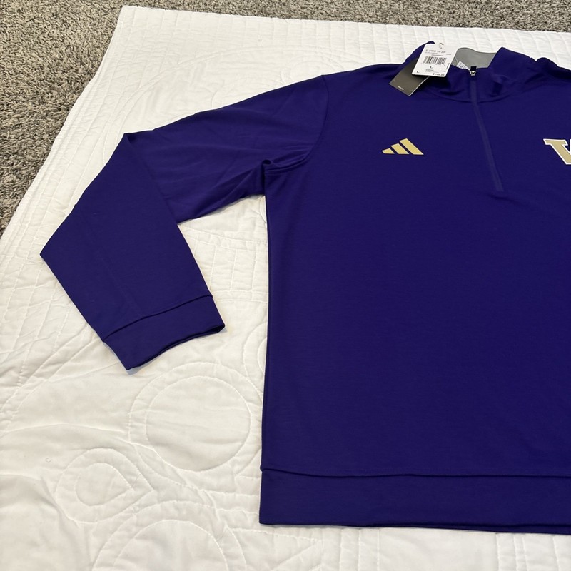 Washington Huskies Large Long Sleeve 1/4 Zip Pullover Purple Gray Mode NWT gallery