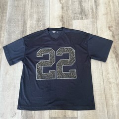 NWOT HOLLISTER Baggy Fit Black Mesh V Neck Jersey Men’s Size L Short Sleeve Logo