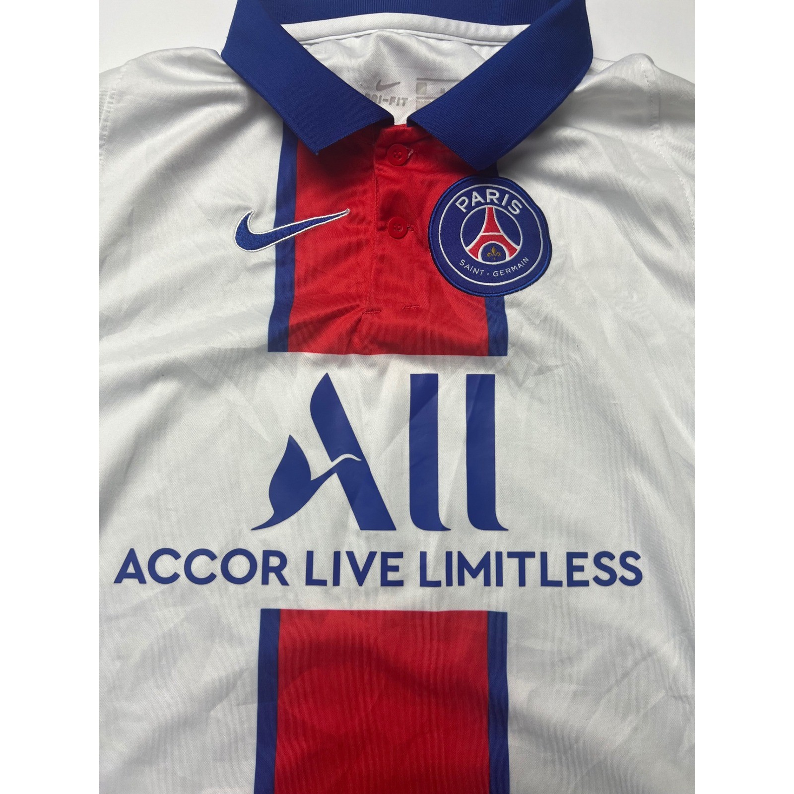 Paris Saint Germain PSG Nike Away Jersey 2020 Mens M White Ligue 1 Soccer gallery