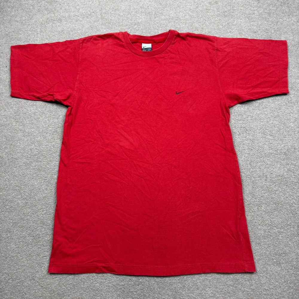 Vintage Y2K Nike T Shirt Men's Size L Red Short Sleeve Lightweight Performance