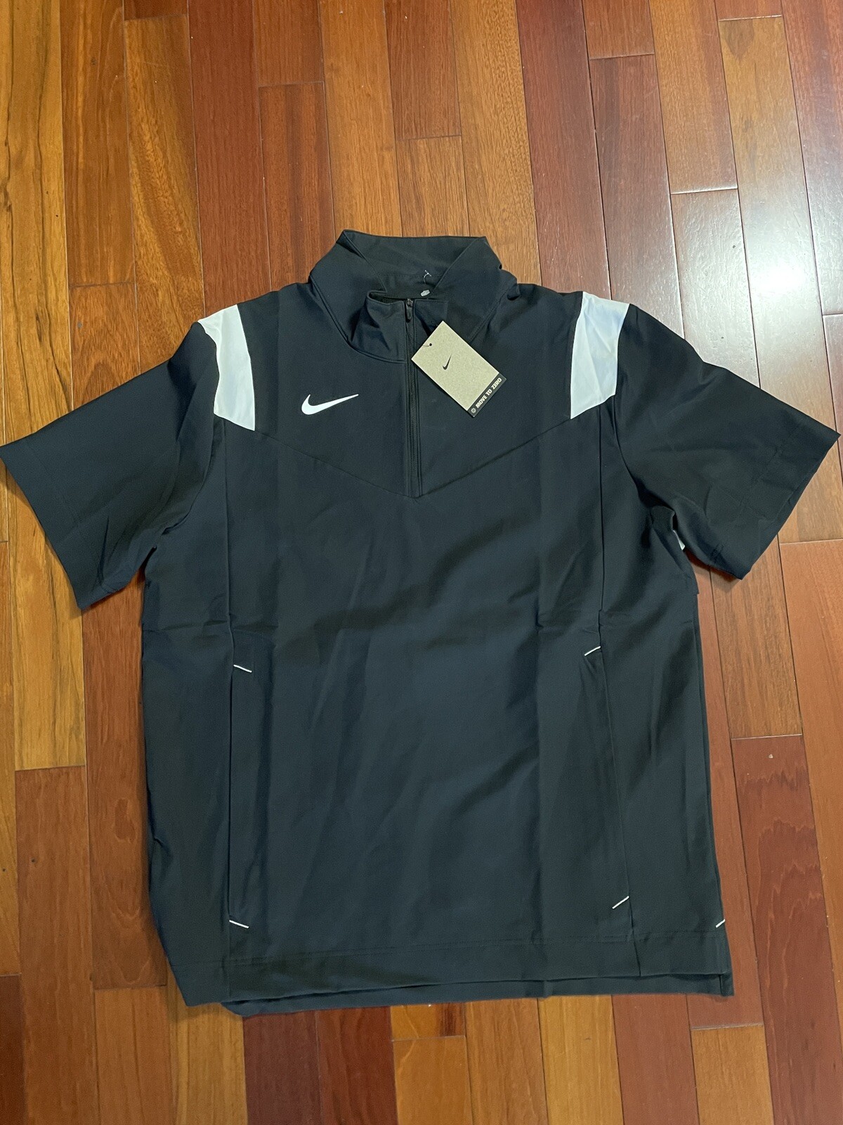 Nike Men Small Coach Performance Short Sleeve Sideline Black Jacket DJ5113-010 gallery