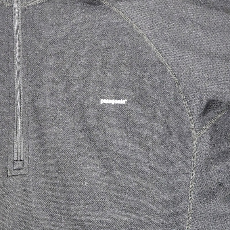 Patagonia Capilene Pullover Mens Large Black Quarter Zip Long Sleeve Base Layer gallery