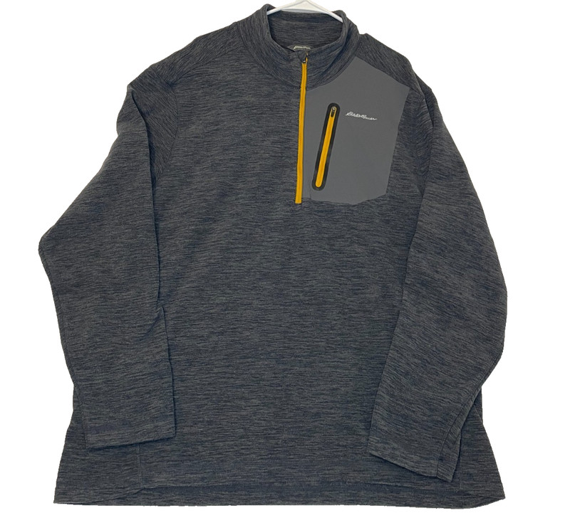 Eddie Bauer First Ascent Cloud Layer Pro Men XL Gray Fleece Quarter Zip Pullover gallery