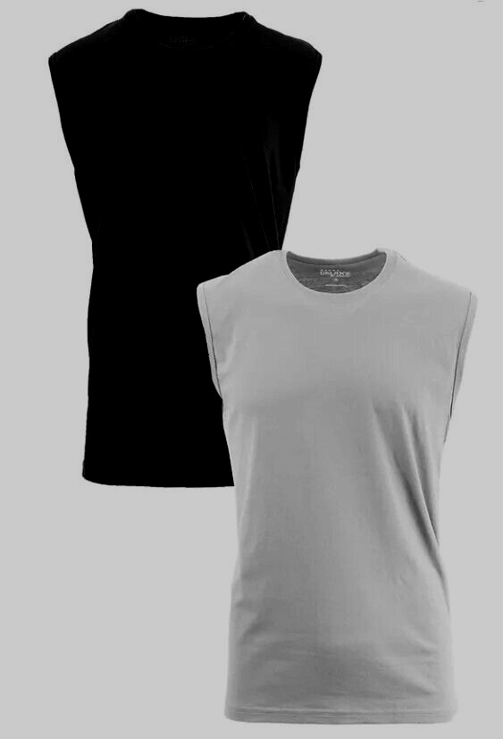 Galaxy by Harvic Mens Tank Tops (2) Black and Grey, XL, New