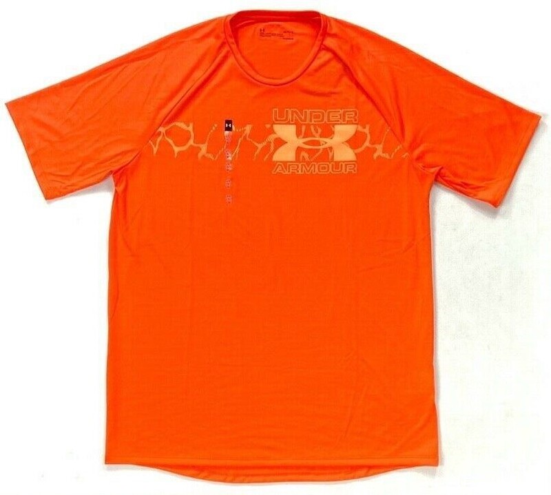 Under Armour Heat Gear Loose Polyester Shirt Orange Various Sizes New gallery