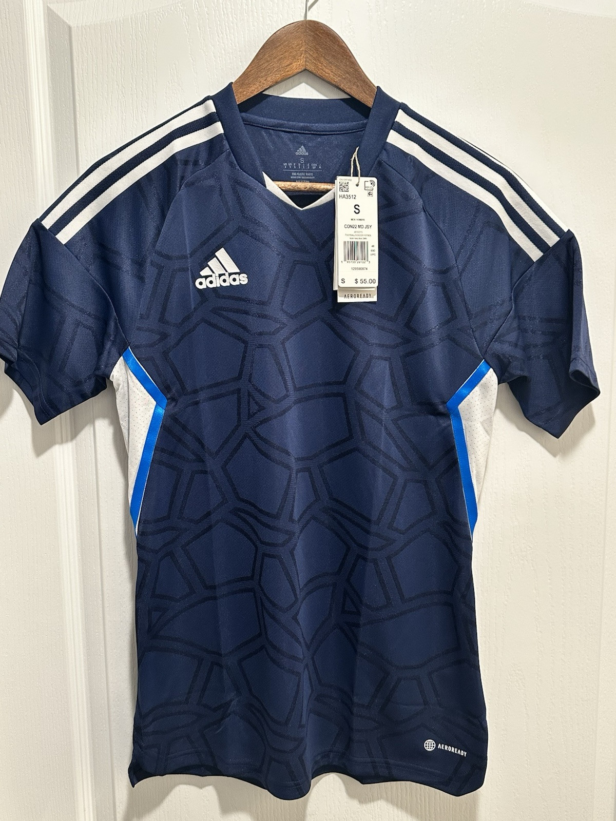 Adidas Condivo 22 Match Day Shirt Men Size Small Blue Soccer Jersey Lightweight gallery