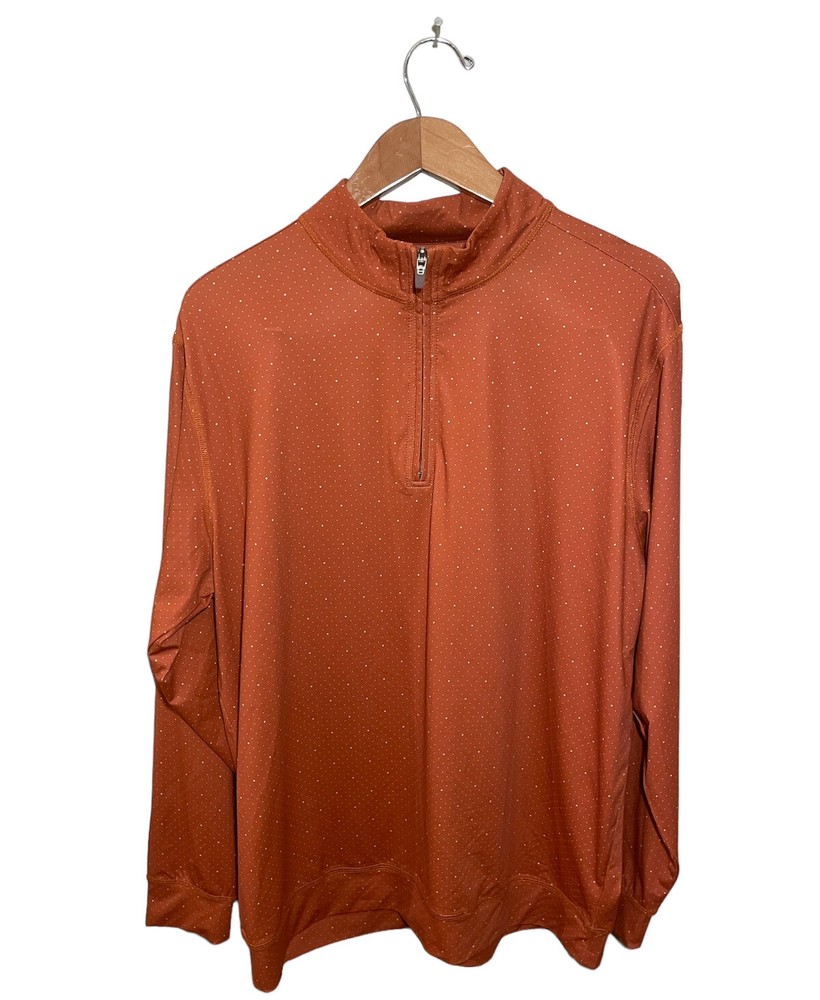 Club 4 House Pullover Top Men’s Large Bamboo Charcoal Polka Dot Orange