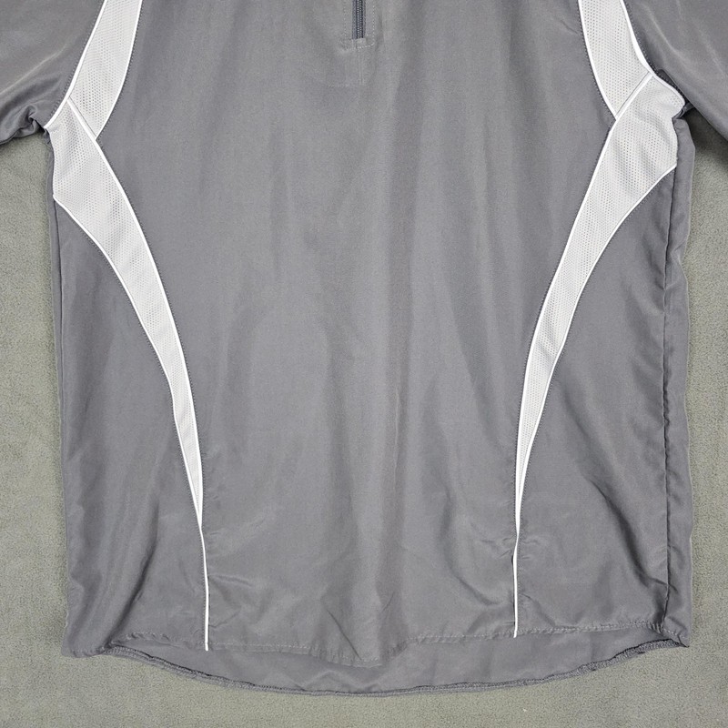A4 Shirt Mens Small Gray White 1/4 Zip Raglan Athletic Short Sleeve Performance gallery