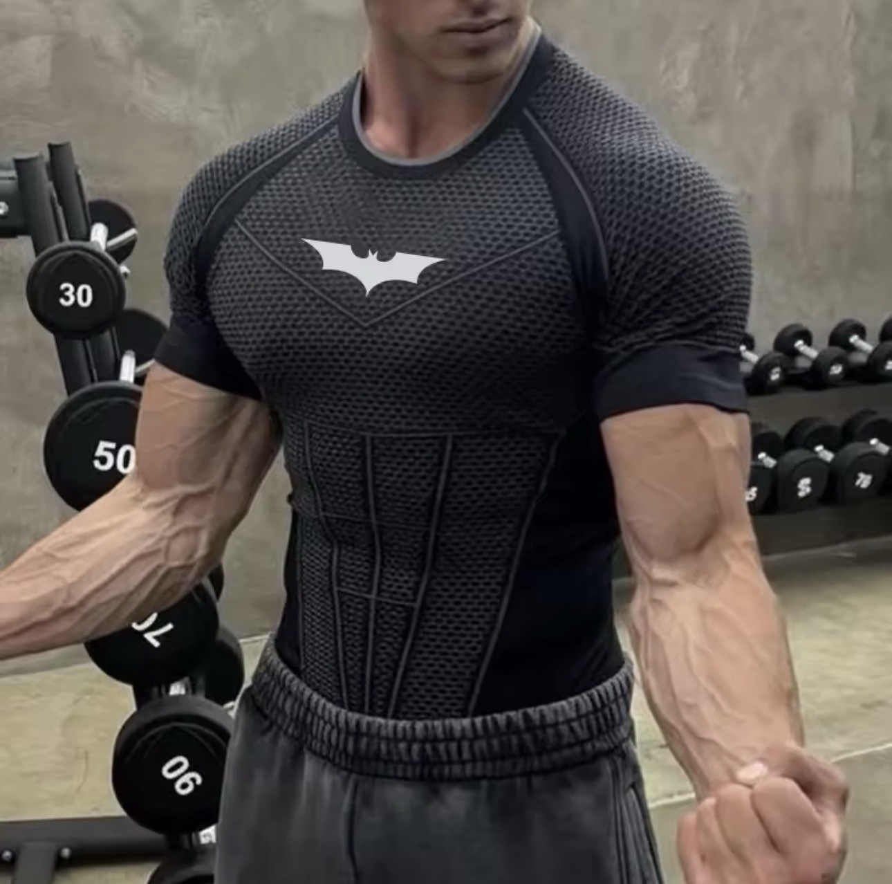 Men’s Batman Compression Shirt Quick Dry Athletic Gym Top Short Sleeve gallery