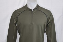 NIKE PRO DRI-FIT Large Mens FITTED Poly Spandex 1/4 Zip Mock Neck Pullover Green