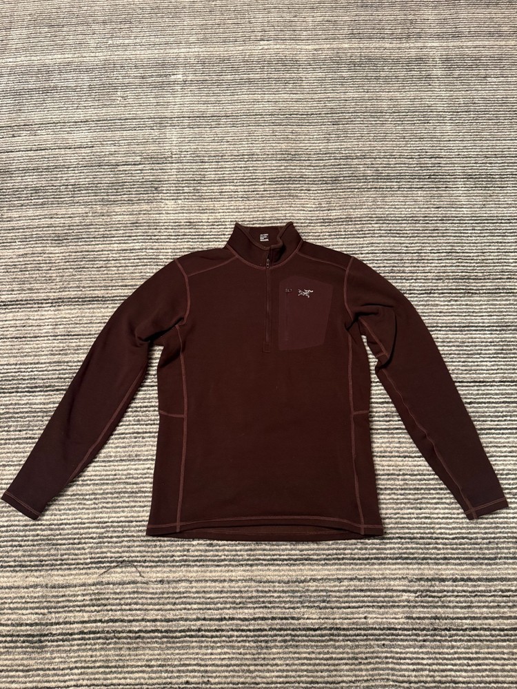 Arc'teryx Rho Heavyweight Zip Neck - Burgundy - Medium