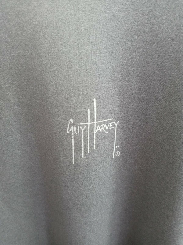 Guy Harvey Long Sleeve Gray Men's Fishing Shirt red White Blue Marlin Graphic gallery