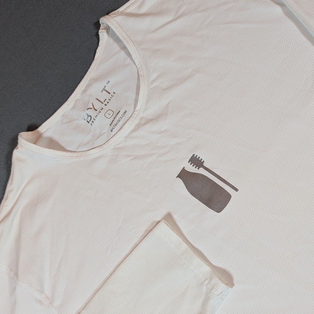 BYLT Premium Basics Mens Long Sleeve Shirt White Size Large