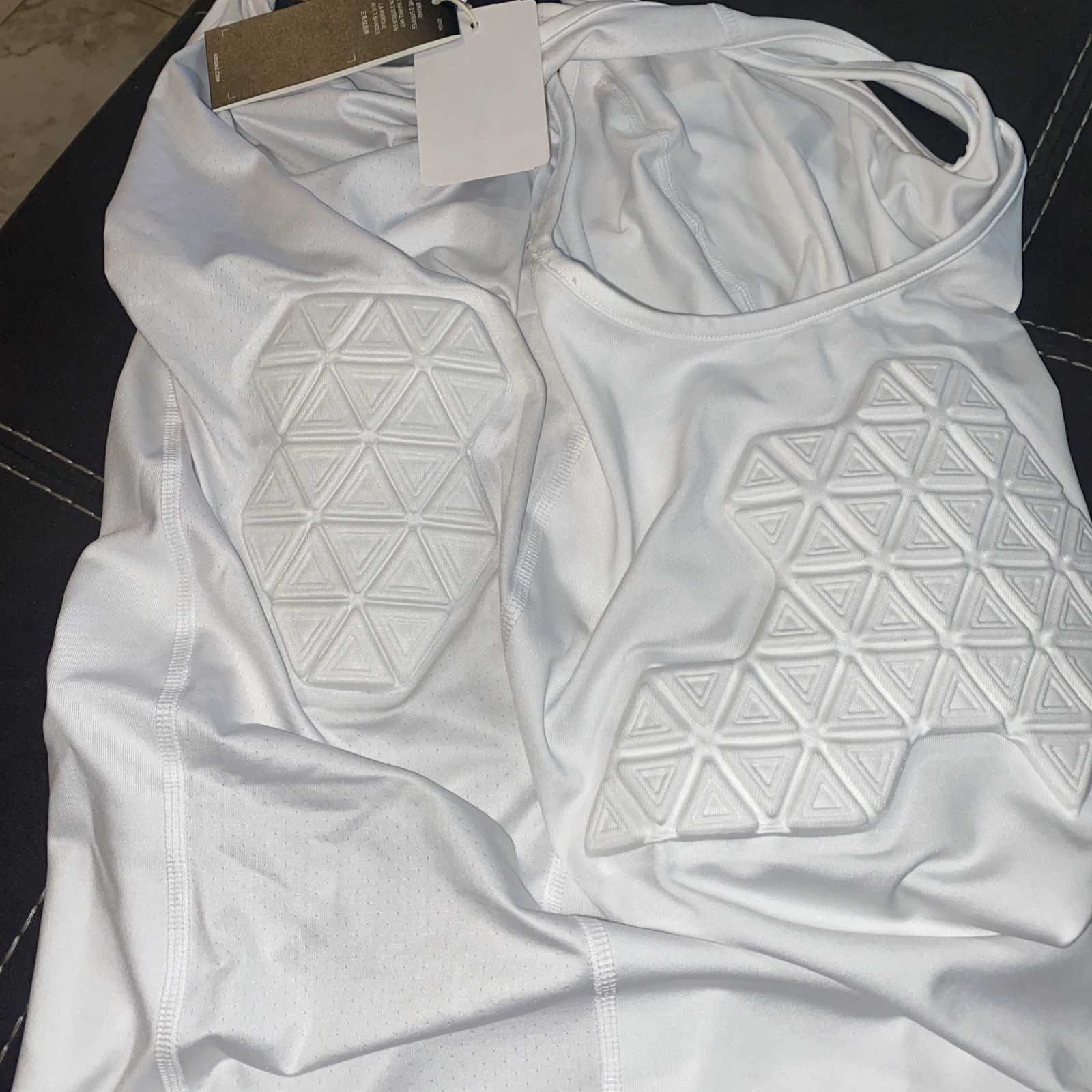 $80 NEW Adidas Padded Tank Top Men’s White Compression Sports Training Shirt XL gallery