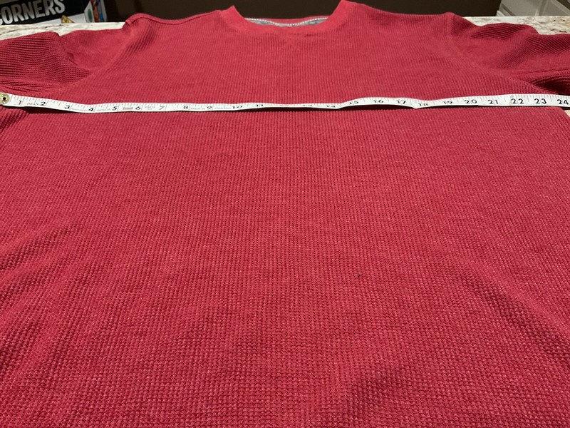 Member Mark Men Long Sleeve Soft Wash Thermal Top Size XL Burgandy gallery