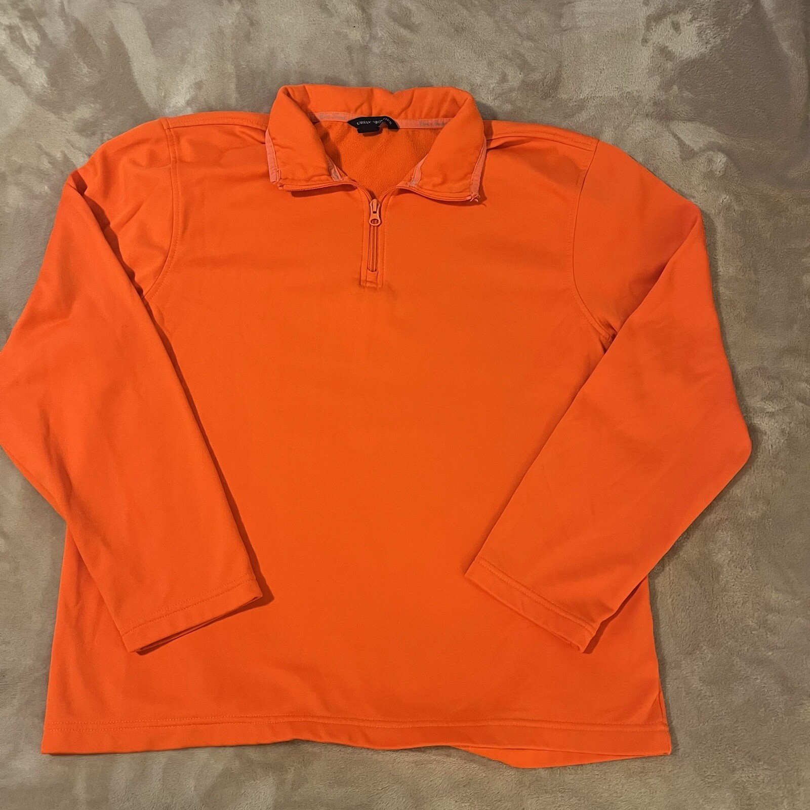 Urban Frontier Men’s Large Neon Orange Tech Fleece Quarter Zip Pullover gallery