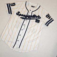 SpongeBob SquarePants Men’s Large Button Up Athletic Graphic Baseball Jersey #99