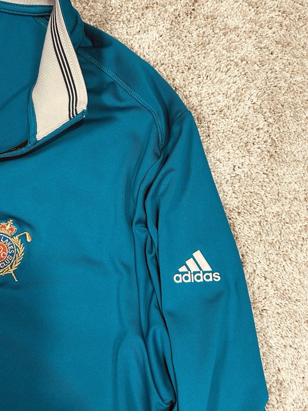 Adidas GOLF ⛳️ 1/4 Zip Pullover Men’s XL Teal Blue Performance Pine Lakes CC gallery