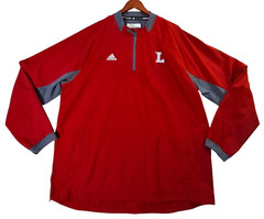 Adidas 1/4 Zip Pullover Mens XL Red Gray Zip-Off Sleeves Windbreaker Performance