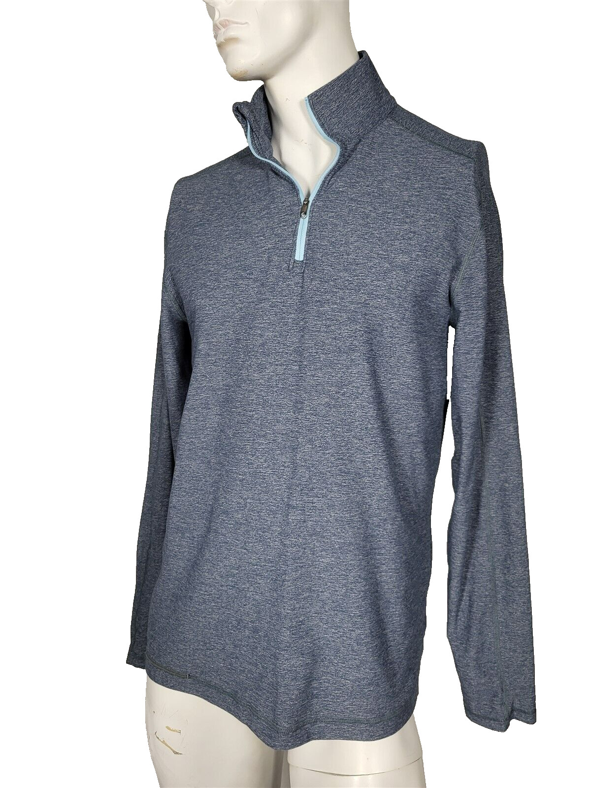 LULULEMON Surge Warm 1/2 Zip Heathered Alberta Lake Caspian Blue Shirt sz L gallery