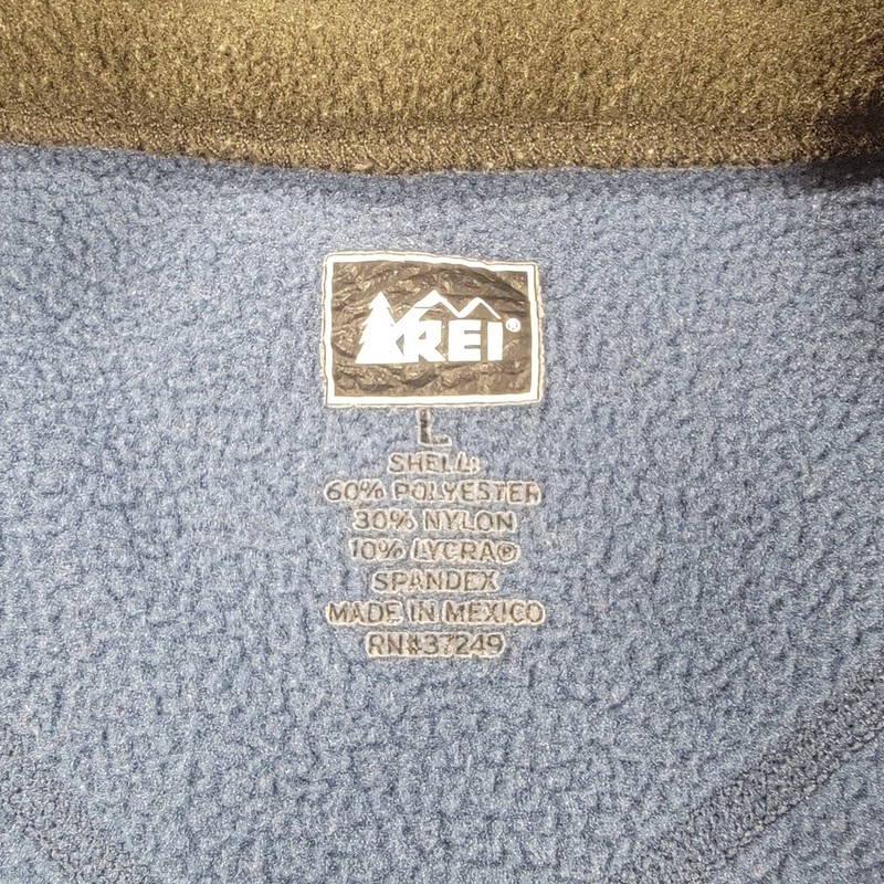 REI Quarter Zip Fleece Pullover Jacket Blue Black Mens Large Outdoor Gorpcore gallery