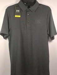 Under Armour 1378676 Mens’ Small UA Playoff 3.0 Stripe Polo, (001) Black/Gray