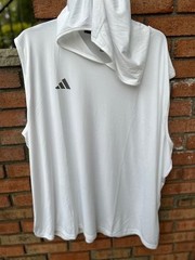 New $48 Tag ADIDAS Mens’ Sleeveless Hooded Dri Fit Active Top 2X Tall, 4X, 5X