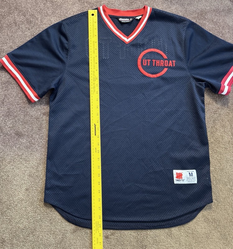 Undefeated UNDFTD Cut Throat Mesh Baseball Jersey M Blue Streetwear Embroidered gallery