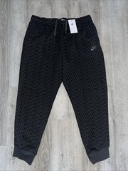 Nike Monogram All Over Print Fleece Jogger Pants Black Mens Size 2XL HJ6884-045