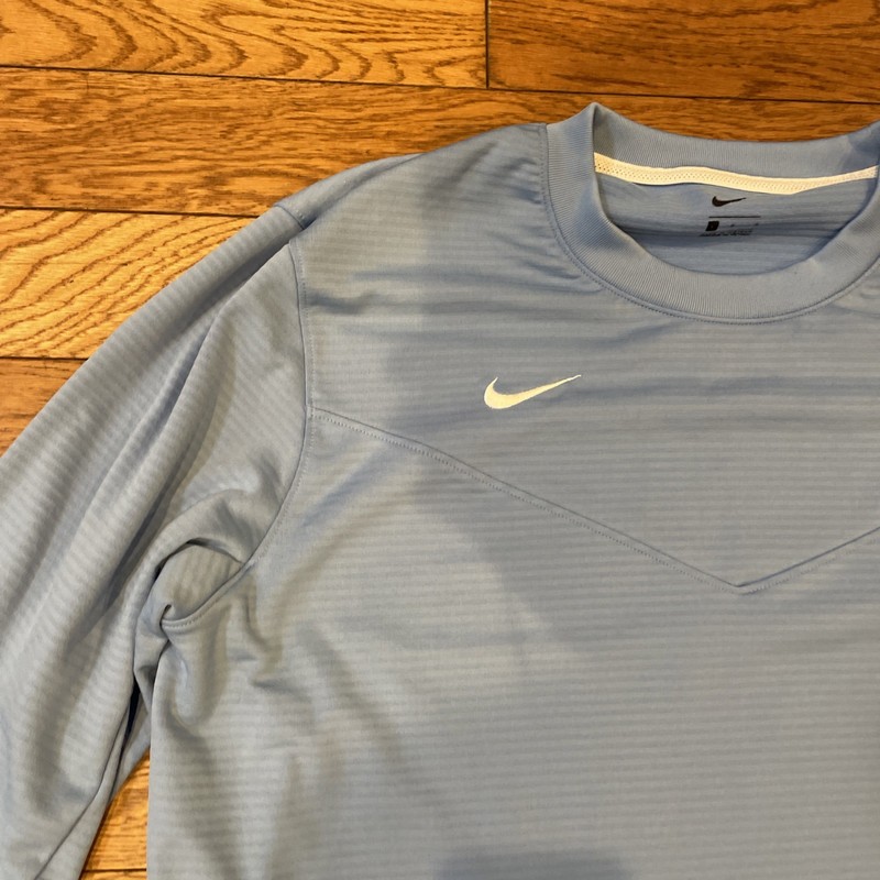 Nike Mens Pull Over Baby Blue Dry Fit White Stitch Swoosh Size Large gallery