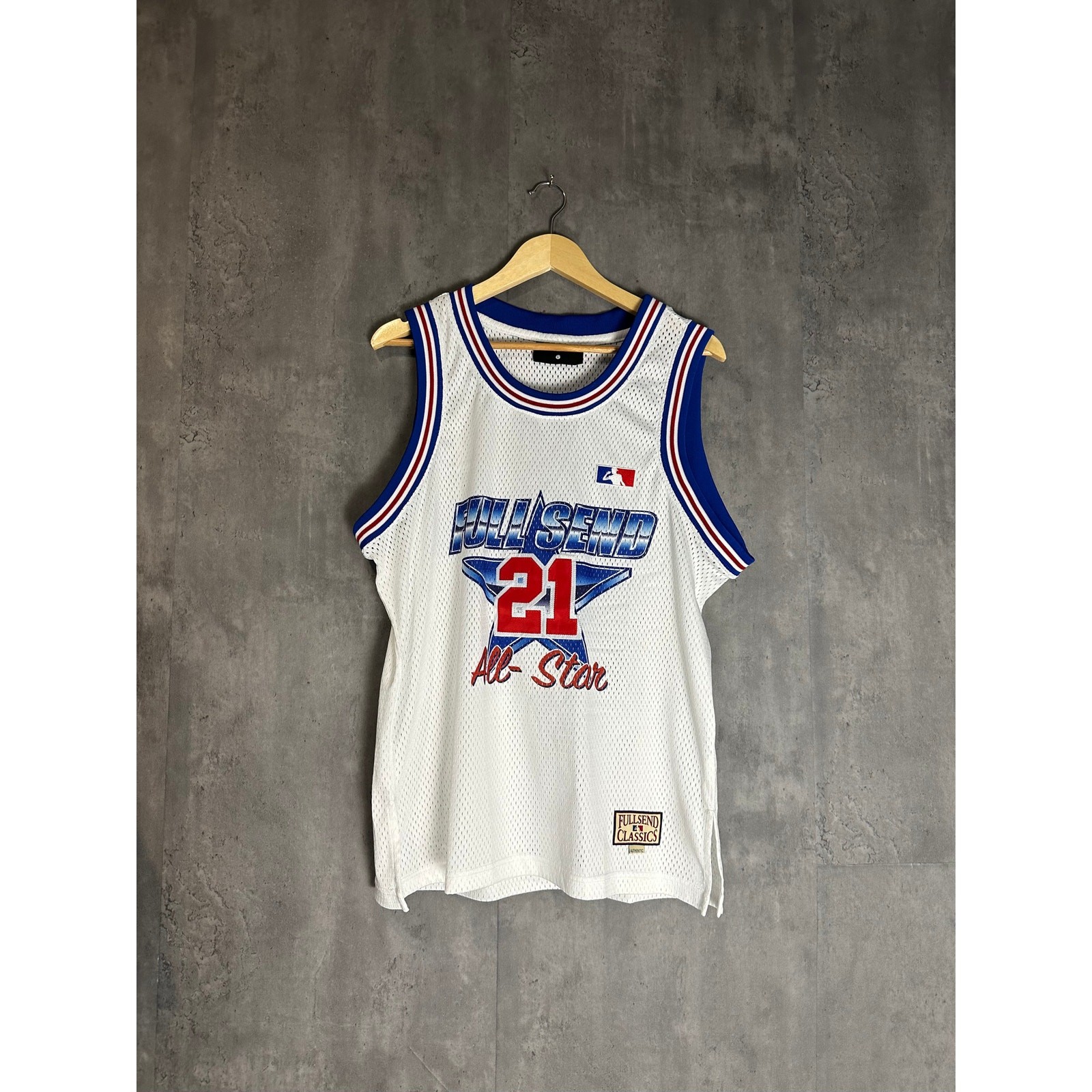 Full Send All Star Basketball Jersey Mens L White Blue Nelk Boys gallery