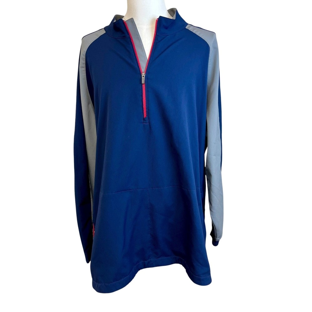 REEBOK Golf Blue Pullover Wind Jacket Mens Sz 4XL Half Zip Long Sleeve
