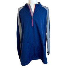 REEBOK Golf Blue Pullover Wind Jacket Mens Sz 4XL Half Zip Long Sleeve