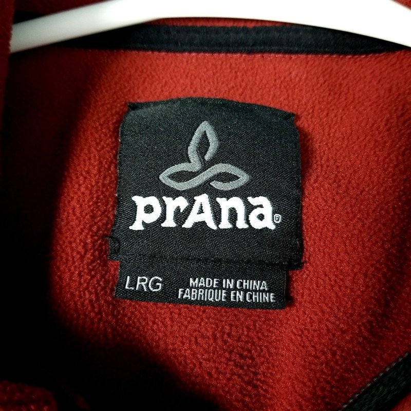 PRANA Burnt Orange Quarter Zip Long Sleeve Athletic Sweater Men's Size Large gallery